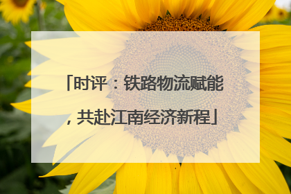 时评：铁路物流赋能，共赴江南经济新程