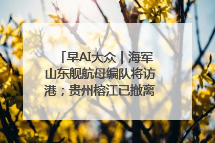 早AI大众｜海军山东舰航母编队将访港；贵州榕江已撤离转移群众超4万人