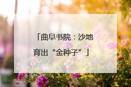 曲阜书院：沙地育出“金种子”