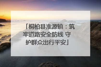 桐柏县淮源镇：筑牢道路安全防线 守护群众出行平安