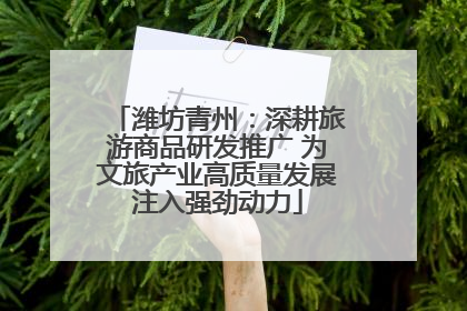 潍坊青州：深耕旅游商品研发推广 为文旅产业高质量发展注入强劲动力