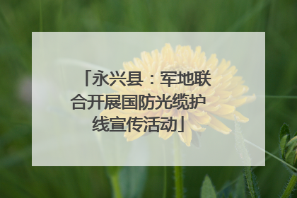 永兴县：军地联合开展国防光缆护线宣传活动