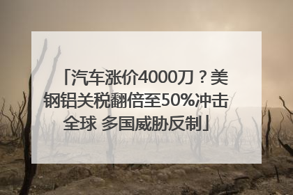汽车涨价4000刀？美钢铝关税翻倍至50%冲击全球 多国威胁反制