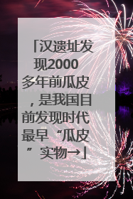 汉遗址发现2000多年前瓜皮，是我国目前发现时代最早“瓜皮”实物→