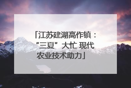 江苏建湖高作镇：“三夏”大忙 现代农业技术助力