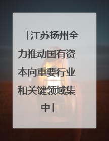 江苏扬州全力推动国有资本向重要行业和关键领域集中