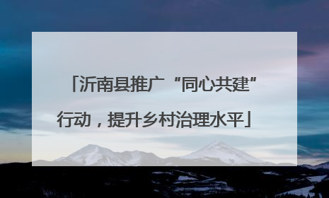 沂南县推广“同心共建”行动，提升乡村治理水平