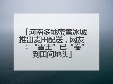 河南多地蜜雪冰城推出麦田配送，网友：“雪王”已“卷”到田间地头