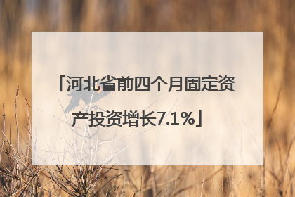河北省前四个月固定资产投资增长7.1%