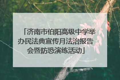 济南市伯阳高级中学举办民法典宣传月法治报告会暨防恐演练活动