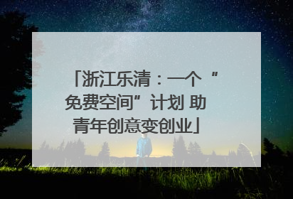 浙江乐清：一个“免费空间”计划 助青年创意变创业