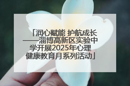 润心赋能 护航成长——淄博高新区实验中学开展2025年心理健康教育月系列活动