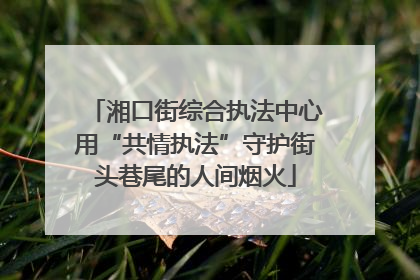 湘口街综合执法中心用“共情执法”守护街头巷尾的人间烟火