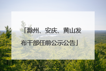 滁州、安庆、黄山发布干部任前公示公告