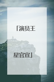 演员王星官宣