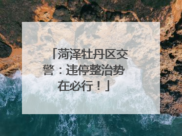 菏泽牡丹区交警：违停整治势在必行！