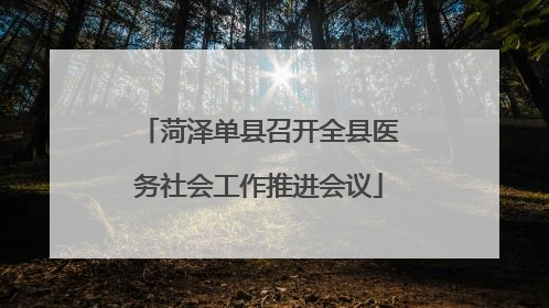 菏泽单县召开全县医务社会工作推进会议