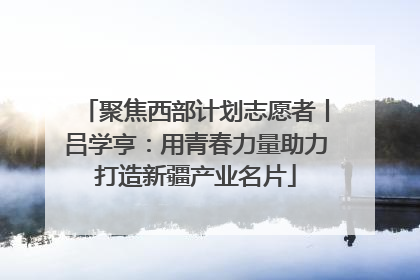 聚焦西部计划志愿者丨吕学亨：用青春力量助力打造新疆产业名片