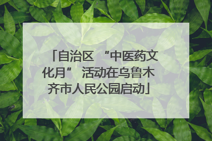 自治区 “中医药文化月” 活动在乌鲁木齐市人民公园启动
