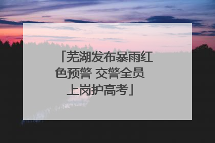 芜湖发布暴雨红色预警 交警全员上岗护高考
