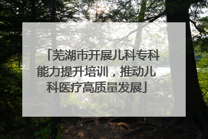 芜湖市开展儿科专科能力提升培训，推动儿科医疗高质量发展