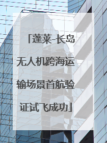 蓬莱-长岛无人机跨海运输场景首航验证试飞成功