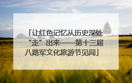 让红色记忆从历史深处“走”出来——第十三届八路军文化旅游节见闻
