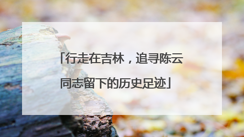 行走在吉林，追寻陈云同志留下的历史足迹