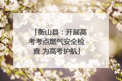 衡山县：开展高考考点燃气安全检查 为高考护航