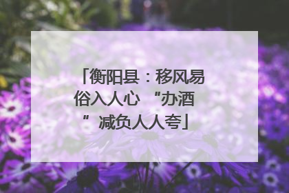 衡阳县：移风易俗入人心 “办酒”减负人人夸