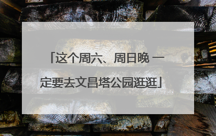 这个周六、周日晚 一定要去文昌塔公园逛逛
