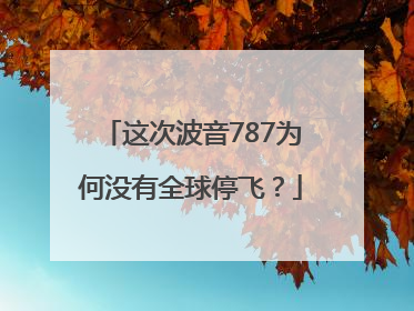 这次波音787为何没有全球停飞？