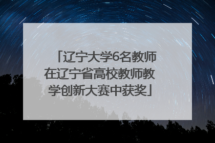 辽宁大学6名教师在辽宁省高校教师教学创新大赛中获奖
