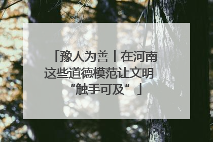 豫人为善丨在河南这些道德模范让文明“触手可及”