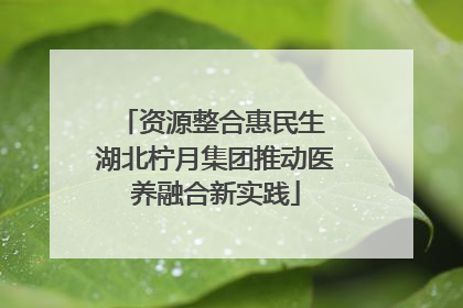 资源整合惠民生 湖北柠月集团推动医养融合新实践
