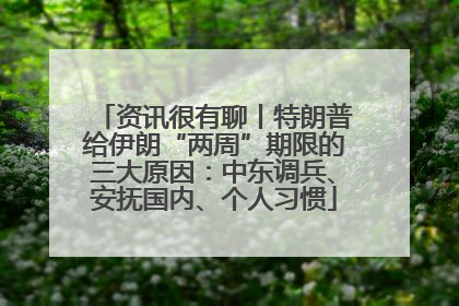 资讯很有聊丨特朗普给伊朗“两周”期限的三大原因：中东调兵、安抚国内、个人习惯
