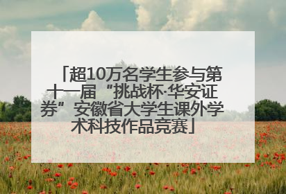 超10万名学生参与第十一届“挑战杯·华安证券”安徽省大学生课外学术科技作品竞赛