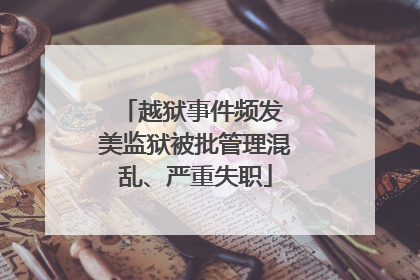 越狱事件频发 美监狱被批管理混乱、严重失职
