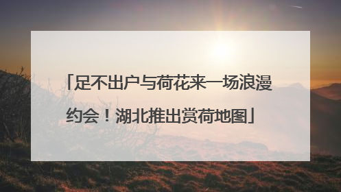 足不出户与荷花来一场浪漫约会！湖北推出赏荷地图