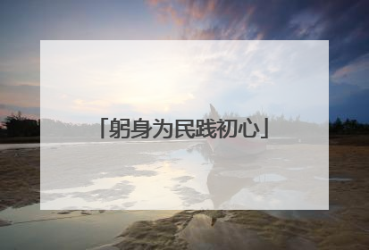 躬身为民践初心