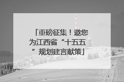 重磅征集！邀您为江西省“十五五”规划建言献策