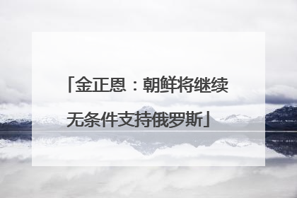 金正恩：朝鲜将继续无条件支持俄罗斯
