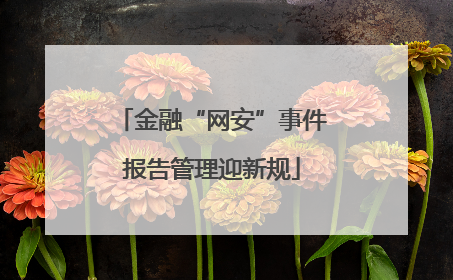 金融“网安”事件报告管理迎新规