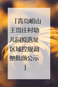 青岛崂山王哥庄村幼儿园拟选址区域控规调整批前公示