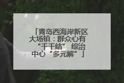 青岛西海岸新区大场镇：群众心有“千千结” 综治中心“多元解”