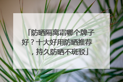 防晒隔离霜哪个牌子好？十大好用防晒推荐，持久防晒不斑驳