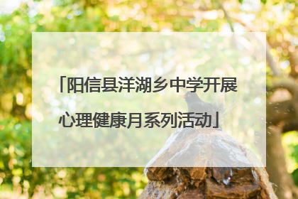 阳信县洋湖乡中学开展心理健康月系列活动
