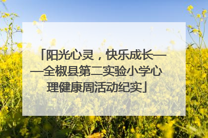 阳光心灵，快乐成长——全椒县第二实验小学心理健康周活动纪实