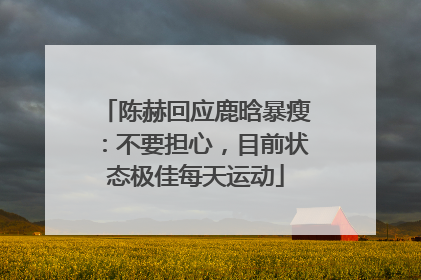 陈赫回应鹿晗暴瘦：不要担心，目前状态极佳每天运动