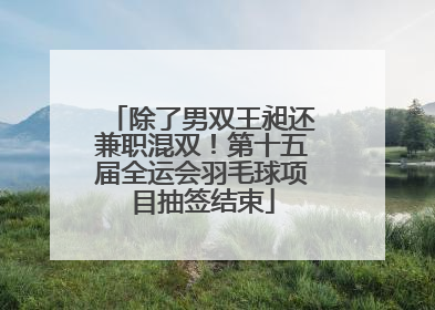 除了男双王昶还兼职混双！第十五届全运会羽毛球项目抽签结束